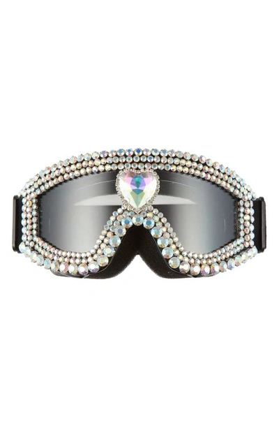 Rad + Refined Crystal Heart Embellished Goggles In Black