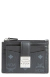 Mcm Mini Patricia Visetos Leather Card Case In Black