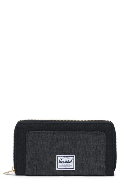 Herschel Supply Co Thomas Canvas Zip Wallet In Black