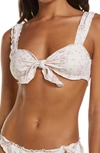 Frankies Bikinis X Gigi Hadid Colby Tie Front Floral Bikini Top In Sweet Rose