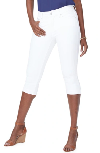 Nydj Marilyn Cuff Crop Straight Leg Jeans In Optic White