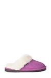 Old Friend Genuine Shearling Scuff Slipper In Purple Leather