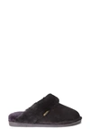 Old Friend Genuine Shearling Scuff Slipper In Black Leather