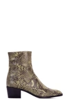 Aera Aers Steffy Bootie In Olive Python-effect