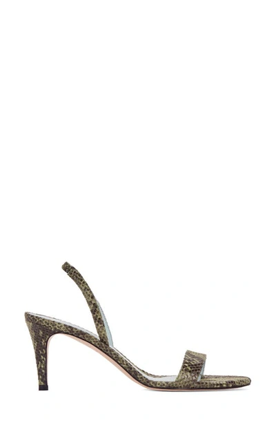 Aera Sally Ankle Strap Sandal In Olive Python-effect