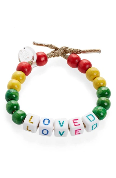 Lauren Rubinski Loved Beaded Bracelet In Red Multi