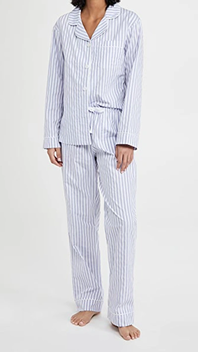 Bedhead Pajamas 3d Striped Long-sleeve Cotton Pajama Set In Blue