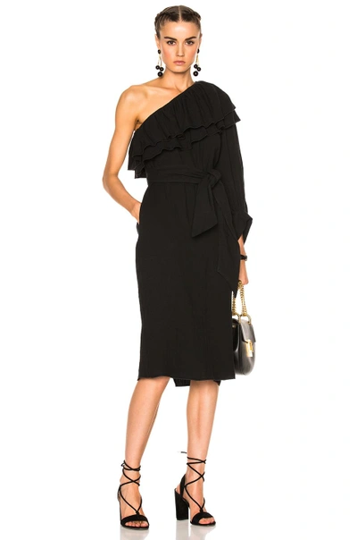 Apiece Apart Rock Rose Bare Shoulder Dress In Black