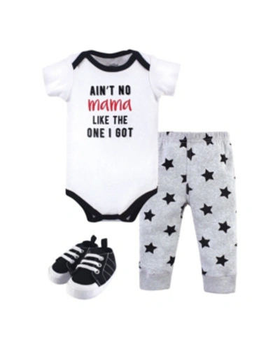 Little Treasure Baby Boys And Girls Bodysuit, Pant And Shoe Set In My Mama