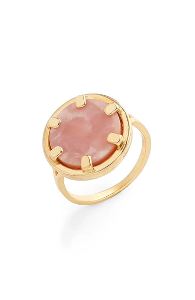 Brook & York Bria Mother Of Pearl Coin Ring In Gold-plated