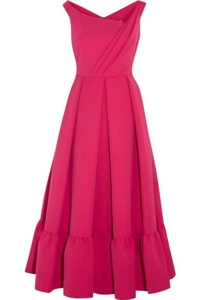 Preen By Thornton Bregazzi Palmer Pleated Stretch-crepe Midi Dress