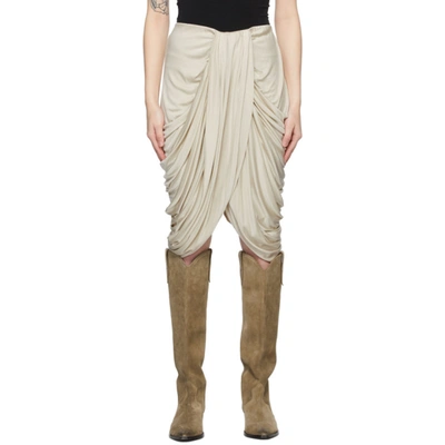 Isabel Marant Off-white Gathered Dotina Skirt In 23ec Ecru