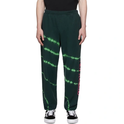 Aries Black & Green Tie-dye 'no Problemo' Lounge Trousers