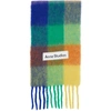Acne Studios Womens Blue Green Orange Vally Checked Wool Scarf In Mixed
