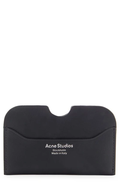 Acne Studios Elmas Foiled-logo Leather Cardholder In Black