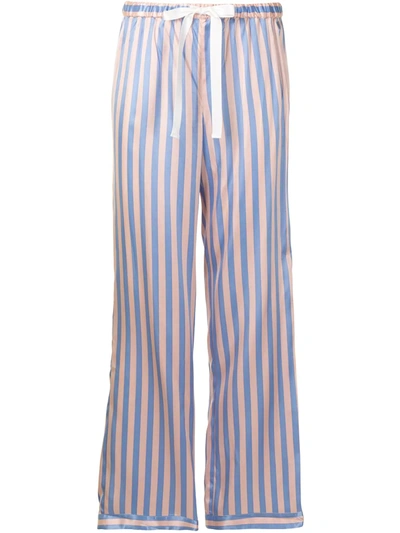 Morgan Lane Chantal Stripe Pyjama Trousers In Blue/pink