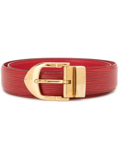 Pre-owned Louis Vuitton 2001  Ceinture Buckle Belt In Red