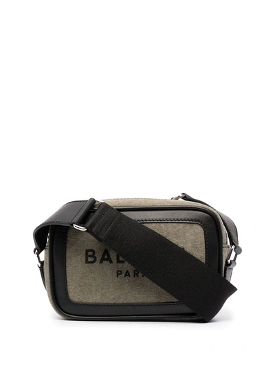 Balmain B-army Cotton-canvas And Leather Camera Bag In Green