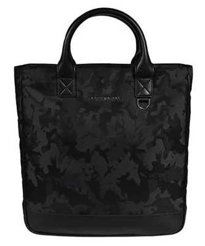 Emporio Armani Camouflage Jacquard Tote Bag In Black