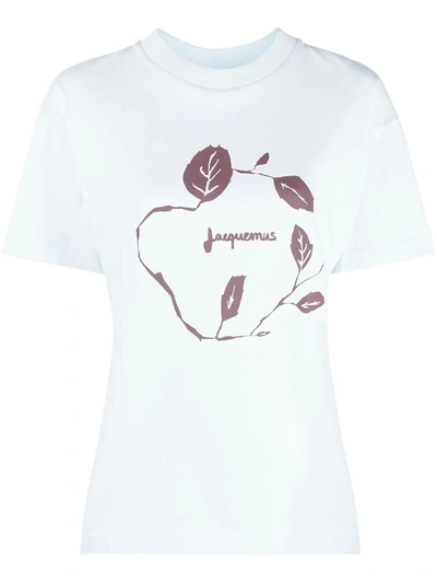 Jacquemus Leaf Logo Print T-shirt In Pink