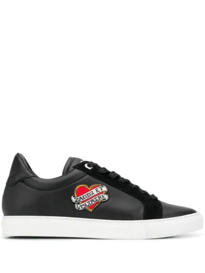 Zadig & Voltaire Zv1747 Heart Patch Low-top Trainers In Black