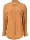 Equipment Slim Signature Silk  Shirt In Brown