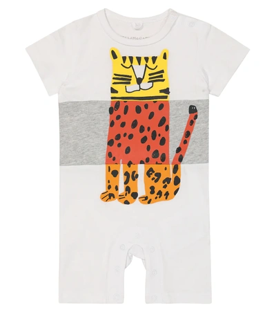 Stella Mccartney Multicolor Babygrow For Baby Kids With Tiger In White