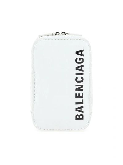 Balenciaga Leather Phone Case In White