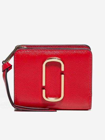 Marc Jacobs Leather Mini Compact Wallet In Red