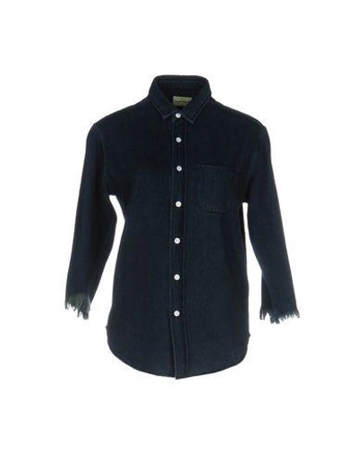 Simon Miller Solid Color Shirts & Blouses In Slate Blue
