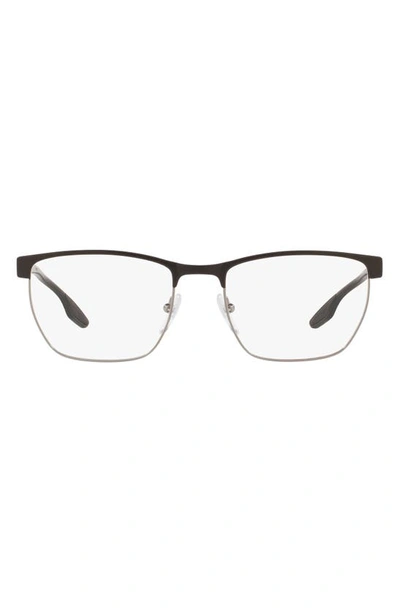 Prada 55mm Optical Glasses In Matte Black/ Gunmetal