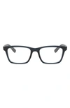 Ray Ban 55mm Square Optical Glasses In Transparent Grey/ Blue
