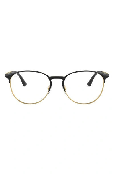 Ray Ban 51mm Optical Glasses In Gold/ Black