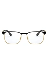 Ray Ban 54mm Optical Glasses In Gold/ Black
