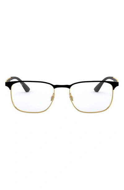Ray Ban 54mm Optical Glasses In Gold/ Black