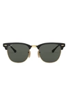 Ray Ban 51mm Polarized Square Sunglasses In Gold/ Black/ Green