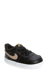 Nike Babies' Air Force 1 Sneaker In Black/ Metallic Bronze/ Pink