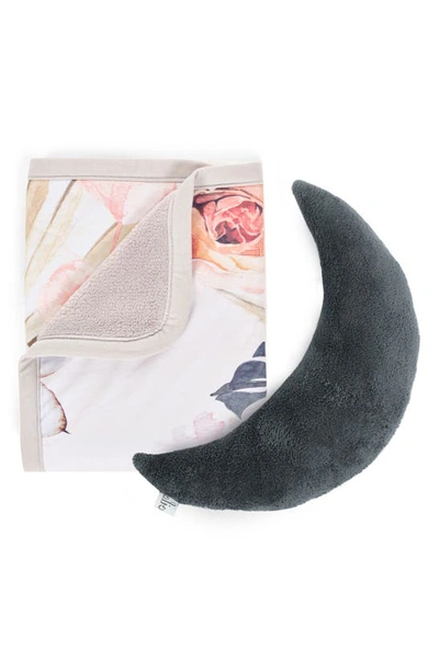 Oilo Vintage Bloom Cuddle Blanket & Pewter Moon Dream Pillow Set