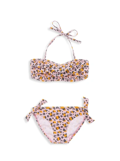Snapper Rock Kids' Little Girl's & Girl's Leopard Love Bandeau Bikini In Multi