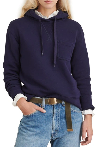 Alex Mill Hollis French Cotton-terry Hoodie In Navy Night