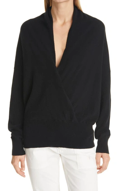 Nili Lotan Lakota Cashmere Surplice Sweater In Black