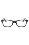 Ray Ban 53mm Square Optical Glasses In Opal Grey