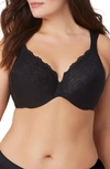 Glamorise Wonderwire® Low Cut Lace Underwire Bra In Black