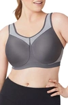 Glamorise High Impact Seamless Underwire Sports Bra In Grey