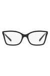 Michael Kors 54mm Rectangular Optical Glasses In Black