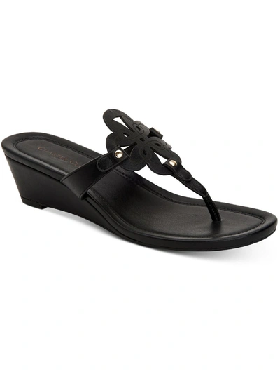 Charter Club Penelopee Wedge Slide Sandals, Created For Macy's Women's Shoes In Black