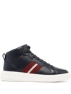 Bally Men's Myles 29 Trainspotting Leather High-top Sneakers In Blue