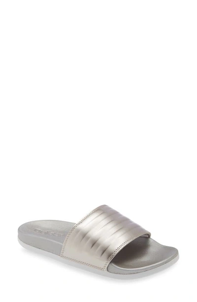 Adidas Originals Adidas Women's Adilette Comfort Slide Sandals From Finish Line In Champagne Metallic/crystal White