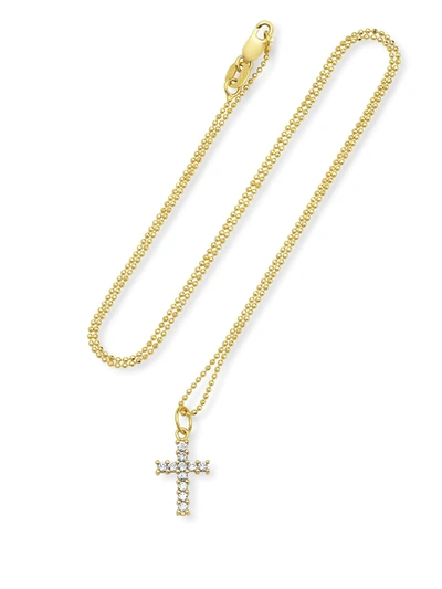 Andrea Fohrman 18kt Yellow Gold Diamond Cross Necklace In Gold