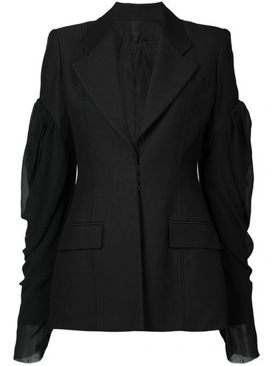 Vera Wang Puff Sleeve Blazer - Black